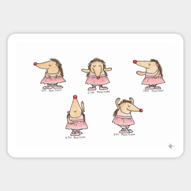Ballet Positions Hedgehogs Sticker by nicolejanes